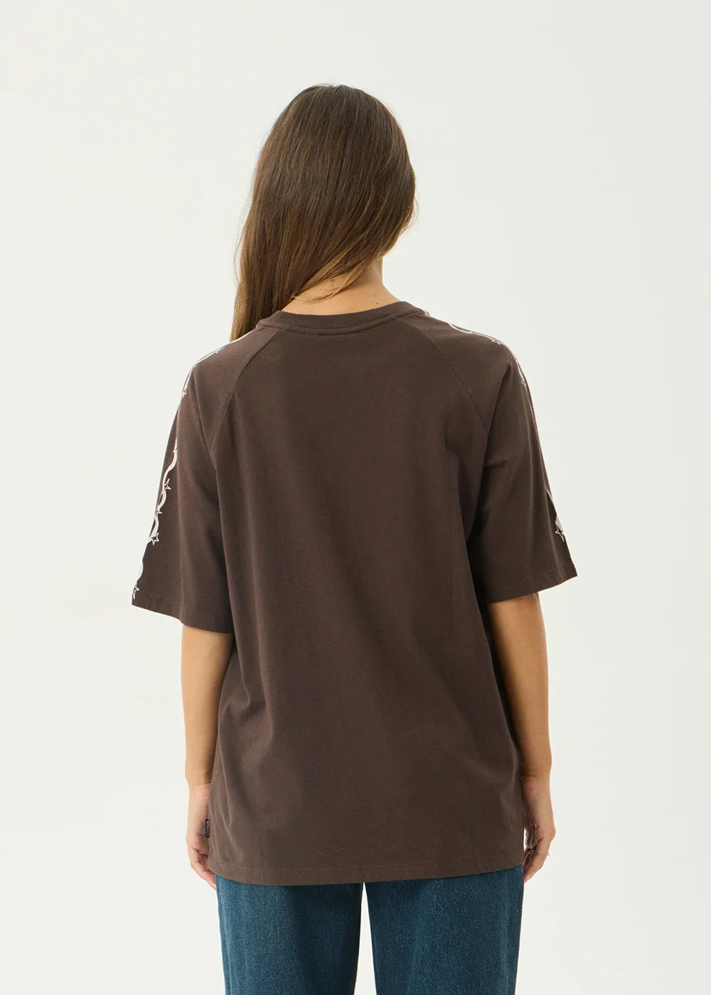 Afends Terra Recycled Oversized Raglan Tee - Coffee
