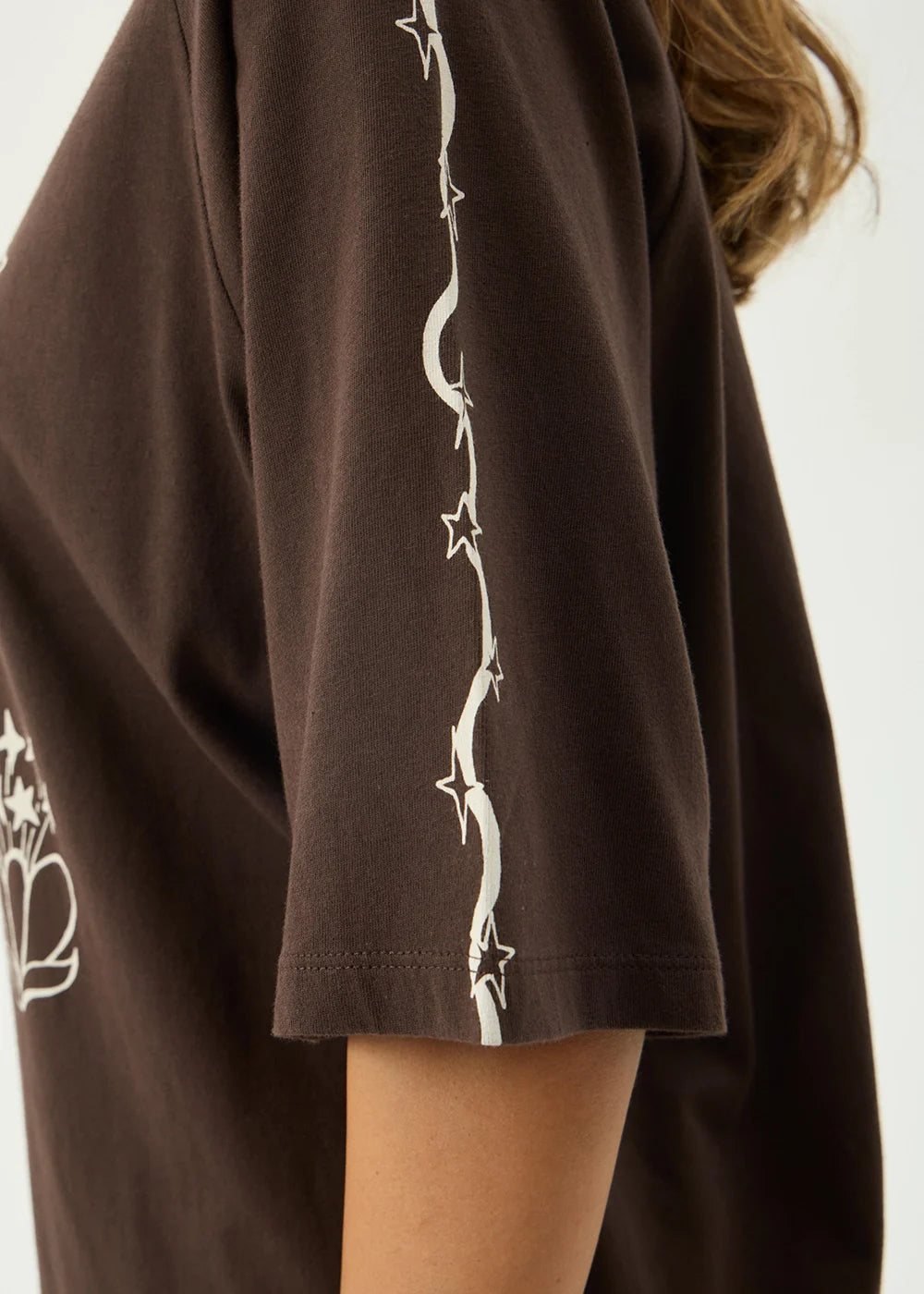 Afends Terra Recycled Oversized Raglan Tee - Coffee