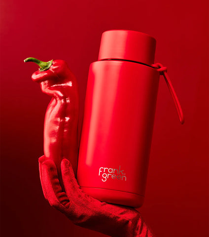 1L Ceramic Reusable Bottle - Atomic Red