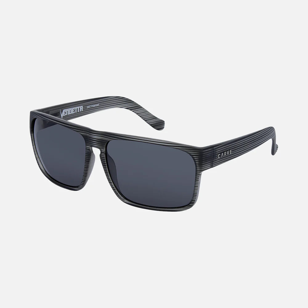 Carve Vendetta Matte Gray Translucent Streak Frame Grey Polarized Lens