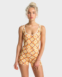 Billabong Sol Groove Retro Surf Bodysuit One Piece Swimsuit
