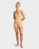 Billabong Sol Groove Retro Surf Bodysuit One Piece Swimsuit