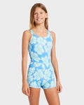Billabong Happy Hibiscus Retro Surf Bodysuit One Piece Girls 6-14