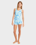 Billabong Happy Hibiscus Retro Surf Bodysuit One Piece Girls 6-14