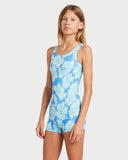 Billabong Happy Hibiscus Retro Surf Bodysuit One Piece Girls 6-14
