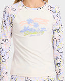 Billabong Sea Of Love Long Sleeve Rash Vest Set Girls 6-16