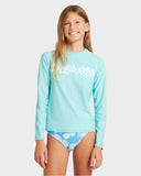 Billabong Heat Wave Long Sleeve Rash Vest Girls 6-14