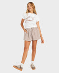 Roxy Delilah Check Elastic Waist Shorts