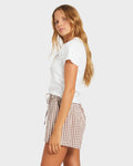 Roxy Delilah Check Elastic Waist Shorts