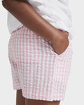 Roxy Daisy Check Lekeito Elastic Waist Shorts Girls 8-16
