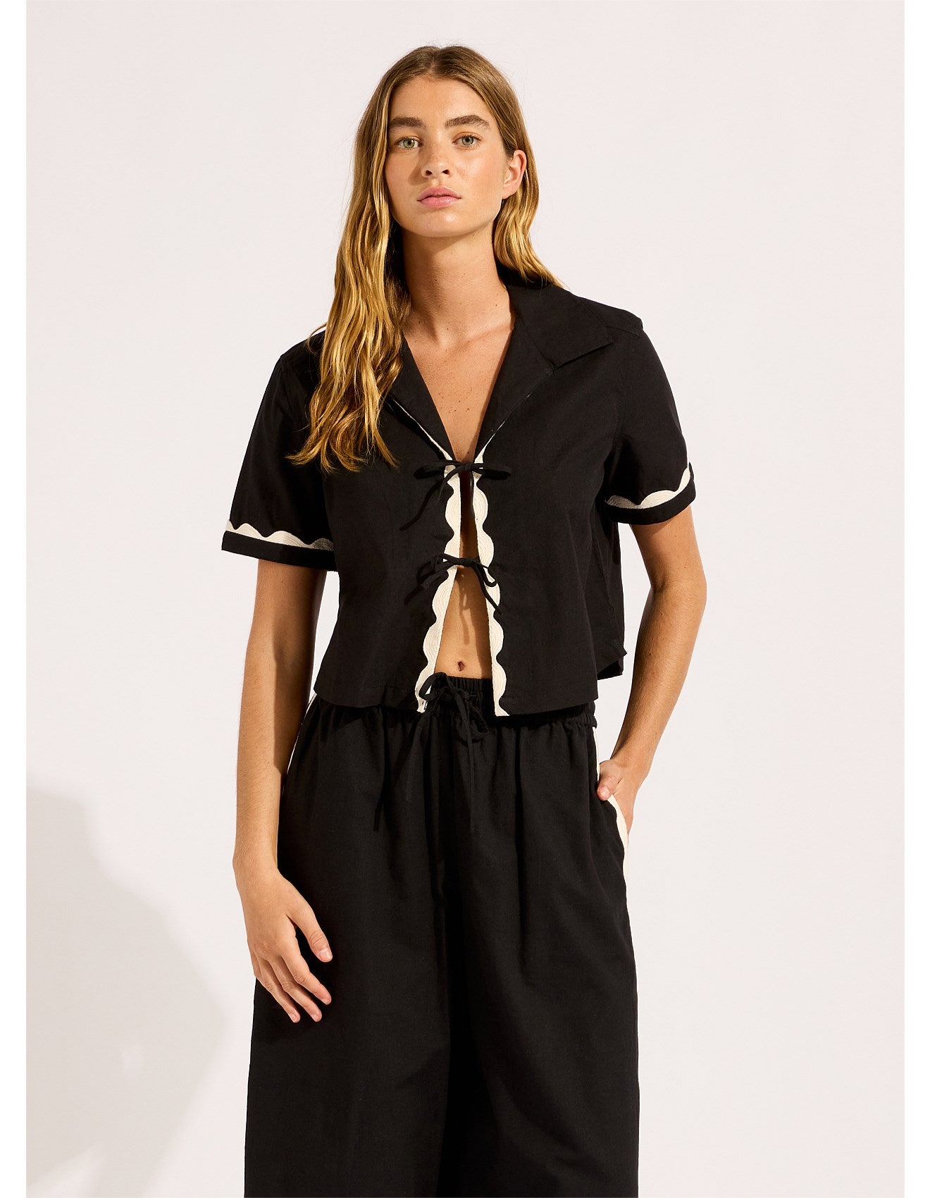 Seafolly Beachedit Tie Front Shirt