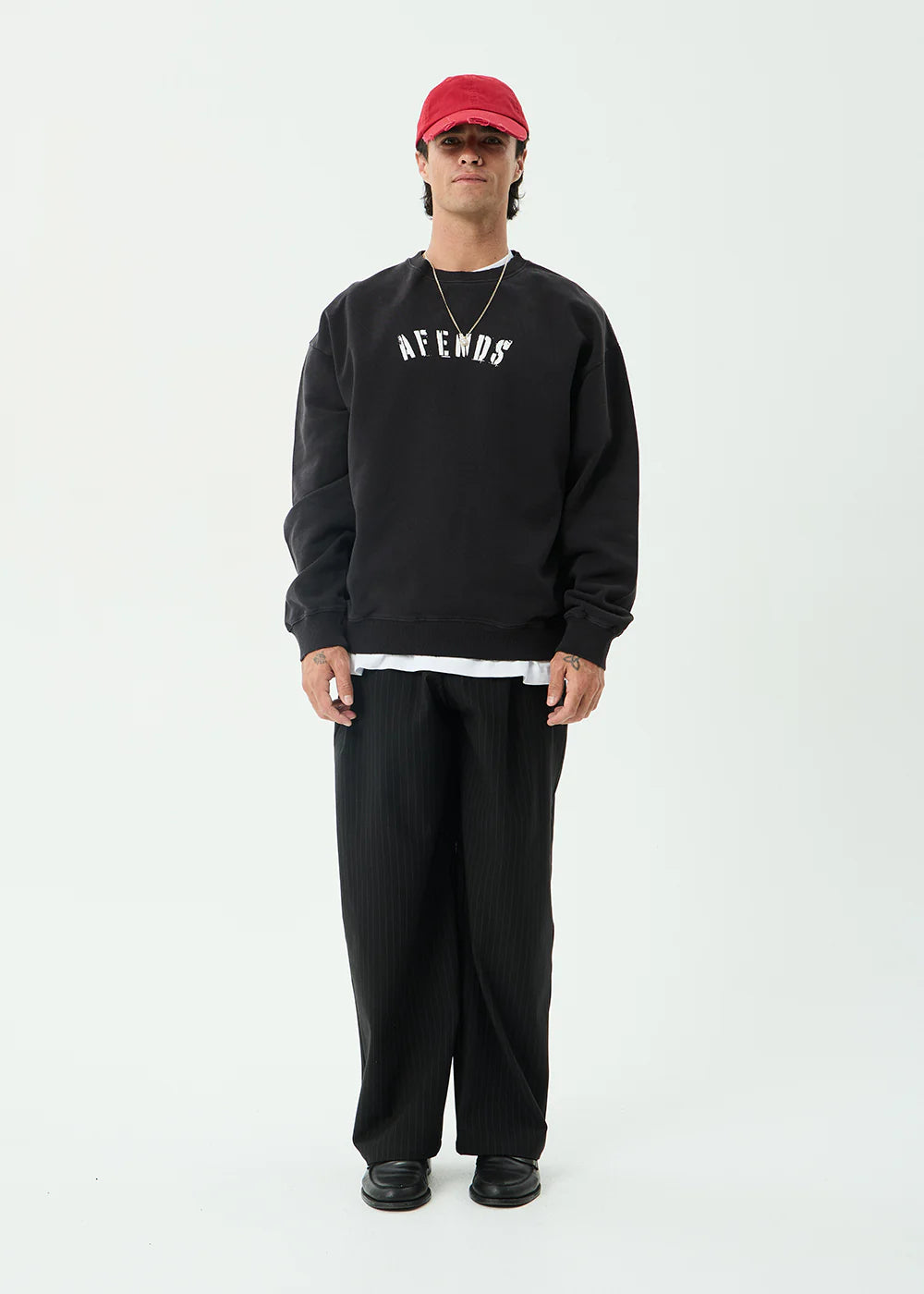 Afends Contingent Recycled Crew Neck - Stone Black