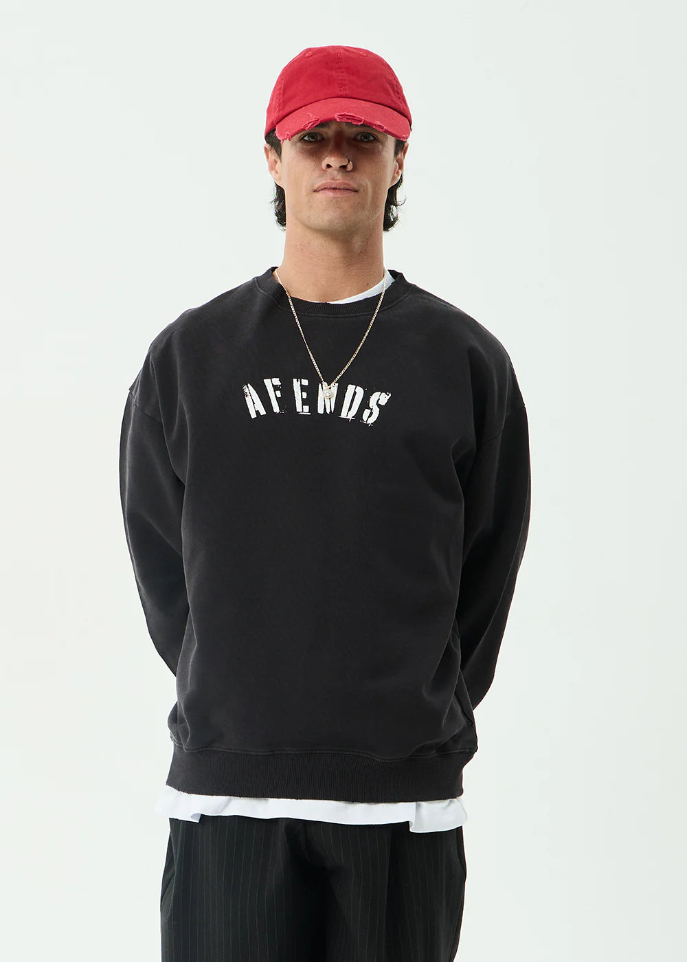 Afends Contingent Recycled Crew Neck - Stone Black