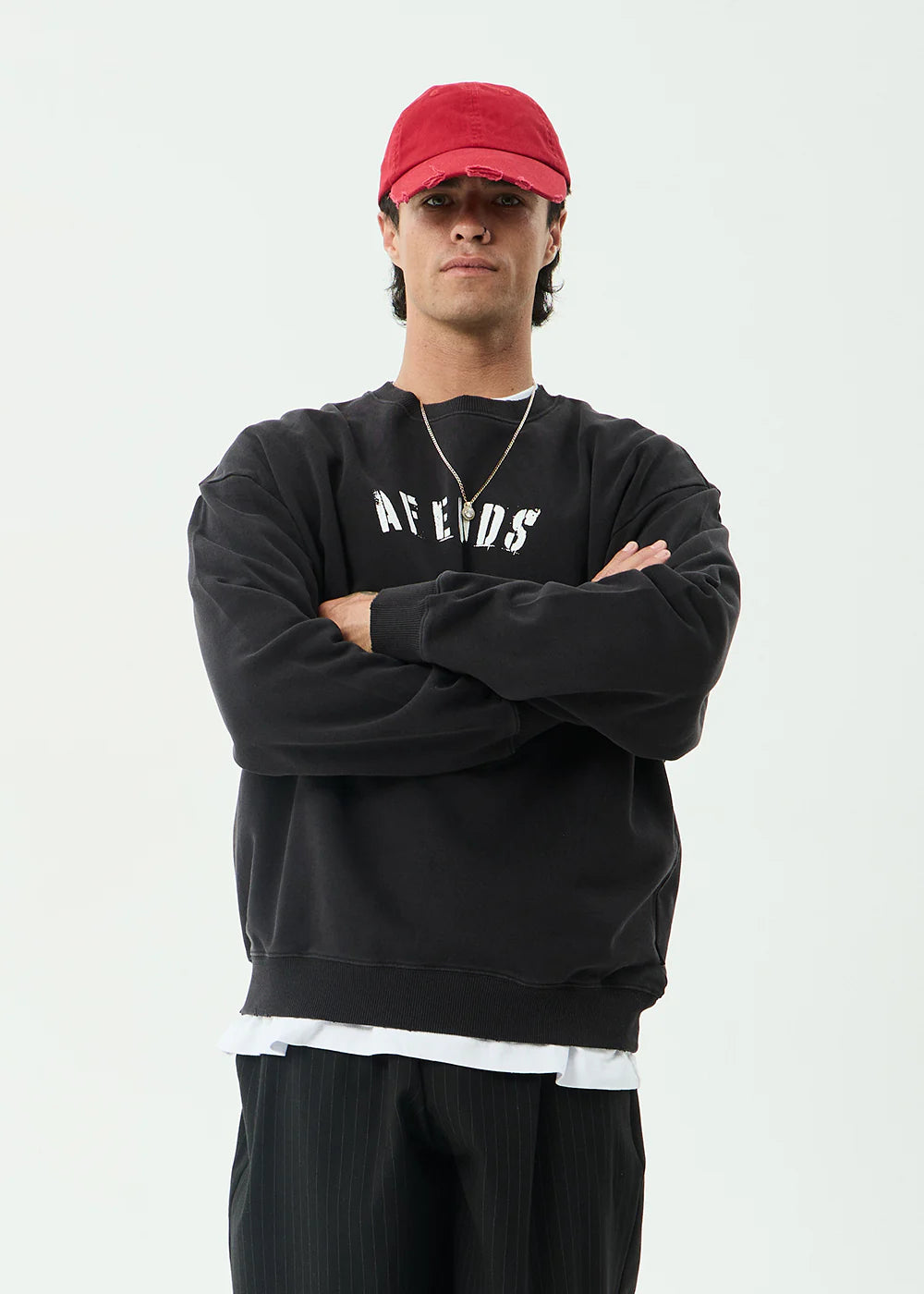 Afends Contingent Recycled Crew Neck - Stone Black