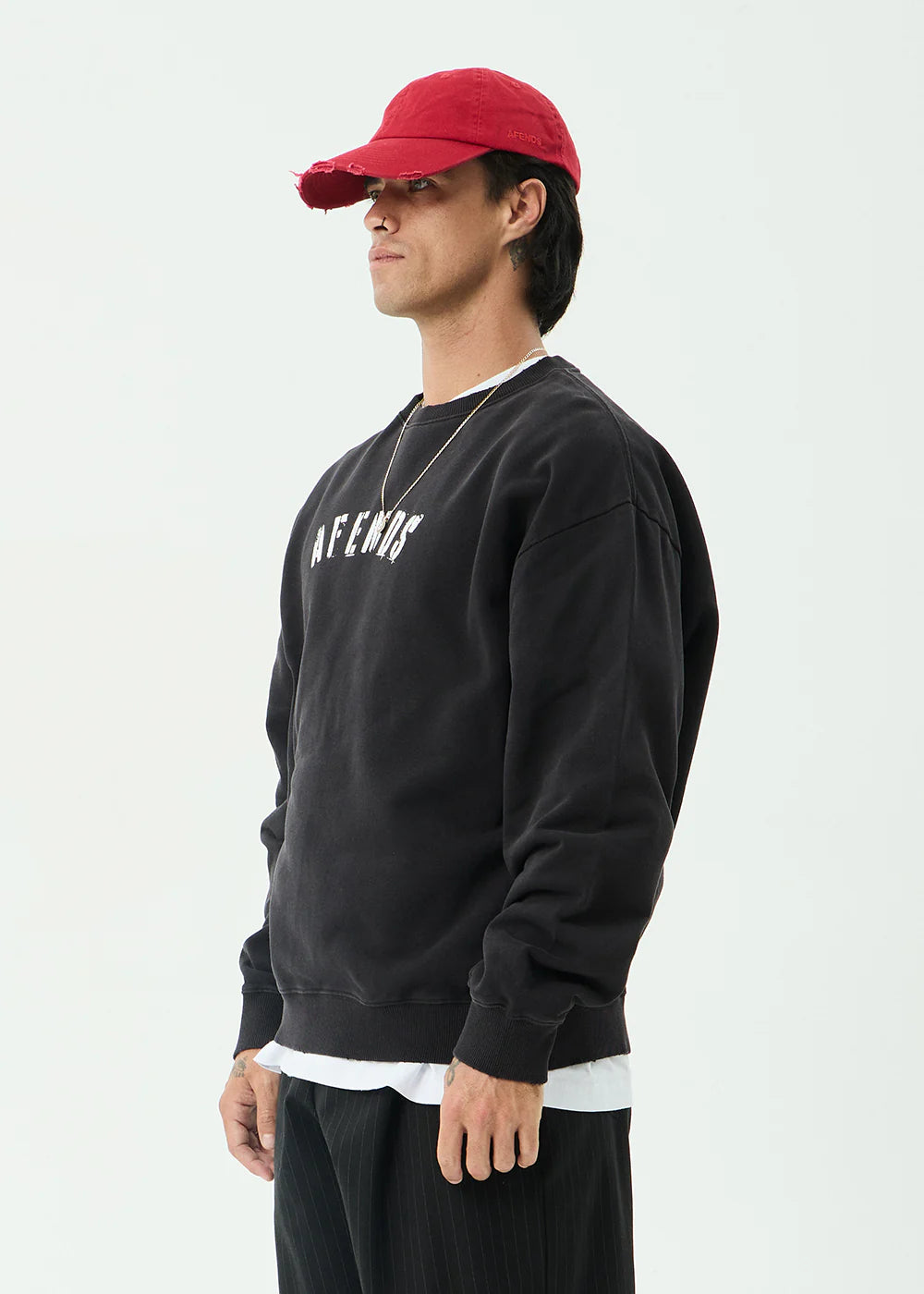 Afends Contingent Recycled Crew Neck - Stone Black