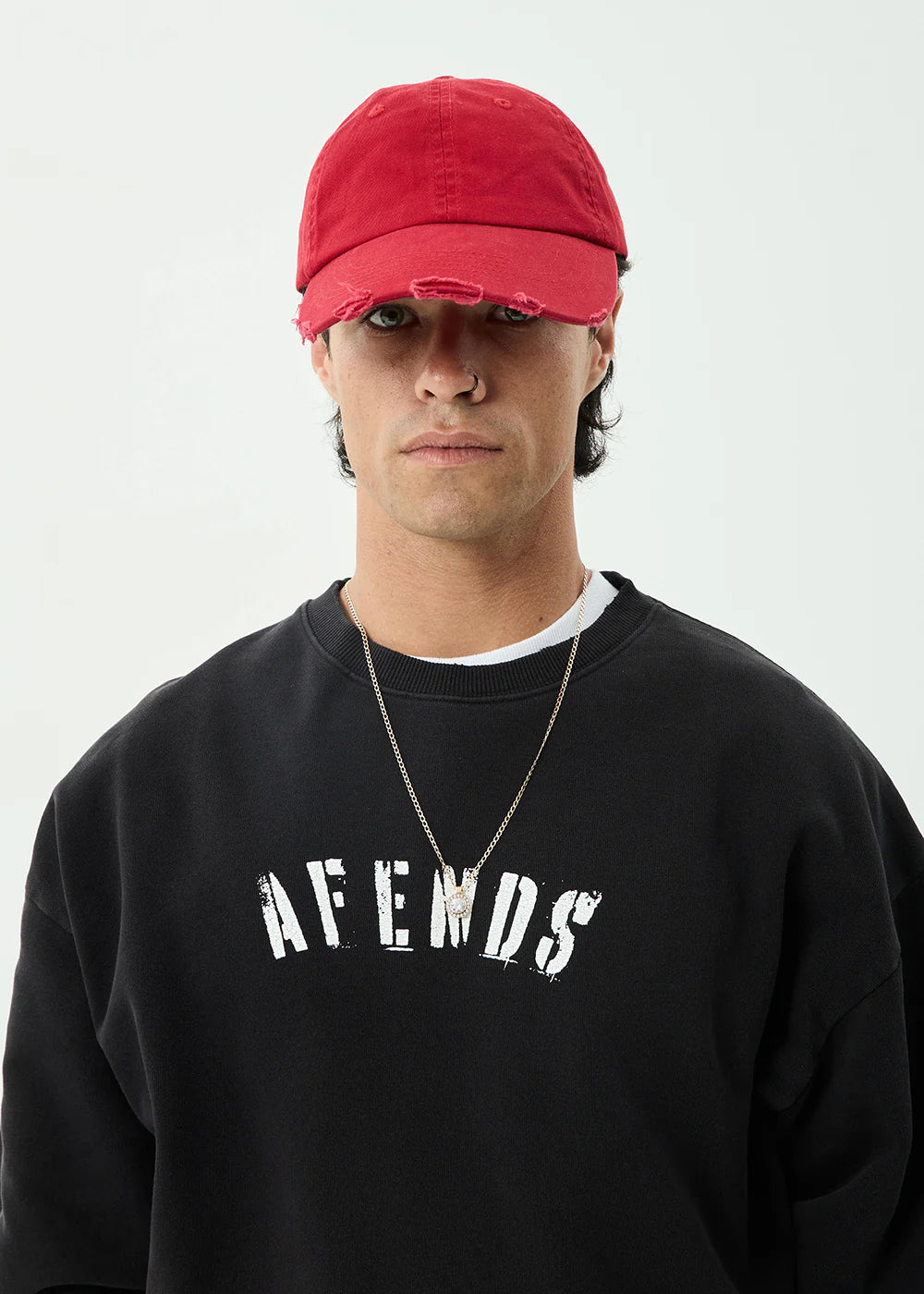 Afends Contingent Recycled Crew Neck - Stone Black