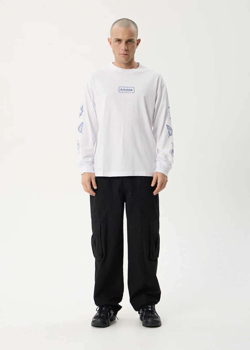 Afends Spiritual Boxy Long Sleeve Tee White