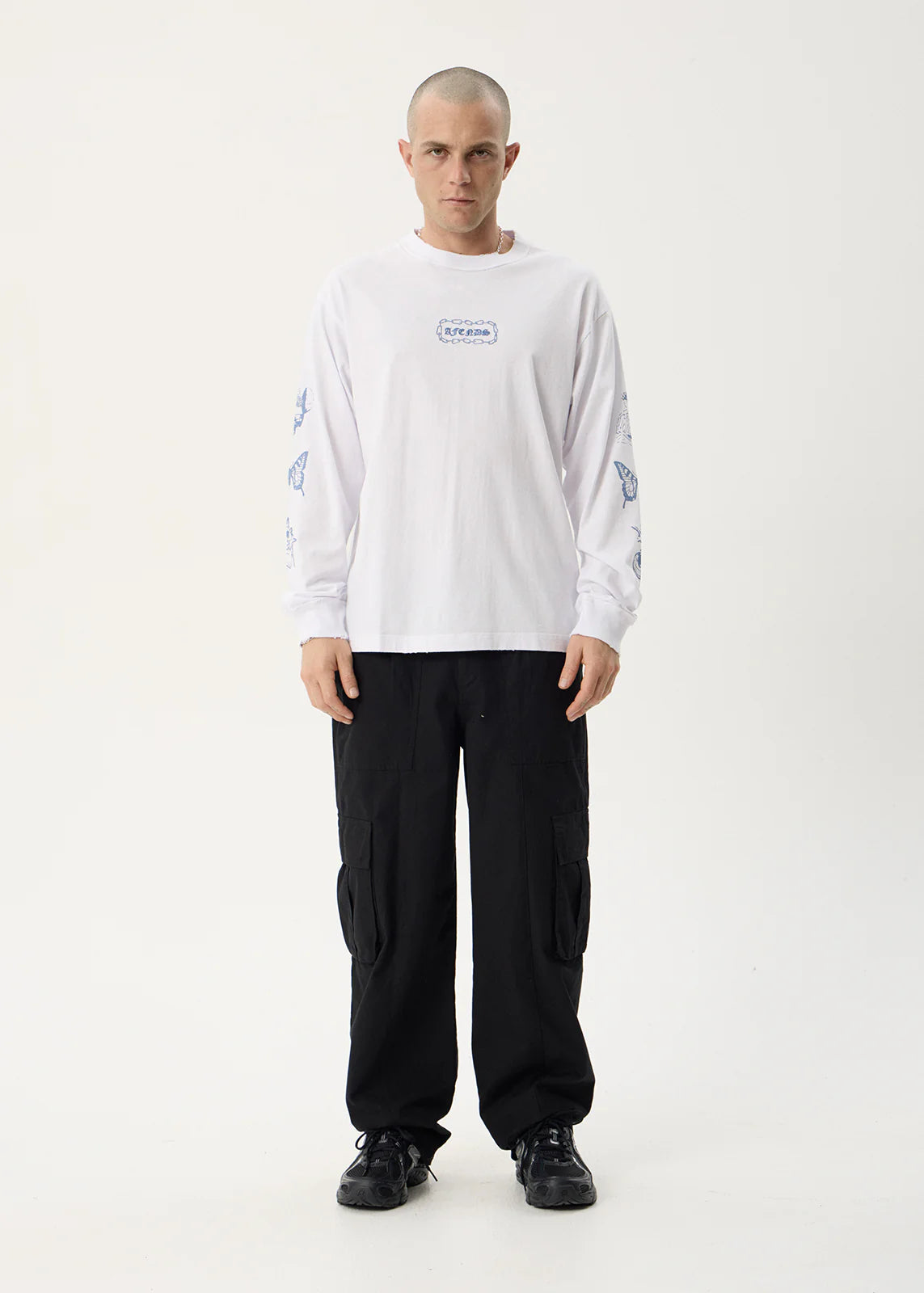 Afends Spiritual Boxy Long Sleeve Tee White