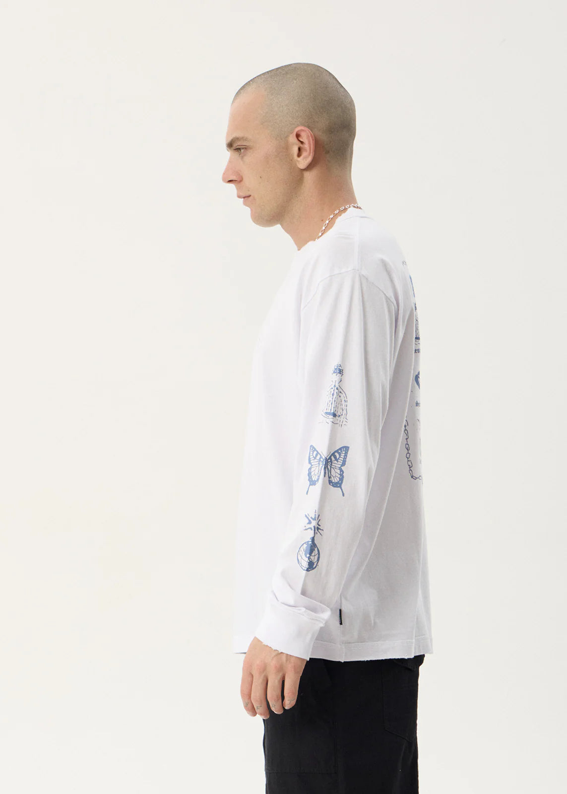 Afends Spiritual Boxy Long Sleeve Tee White