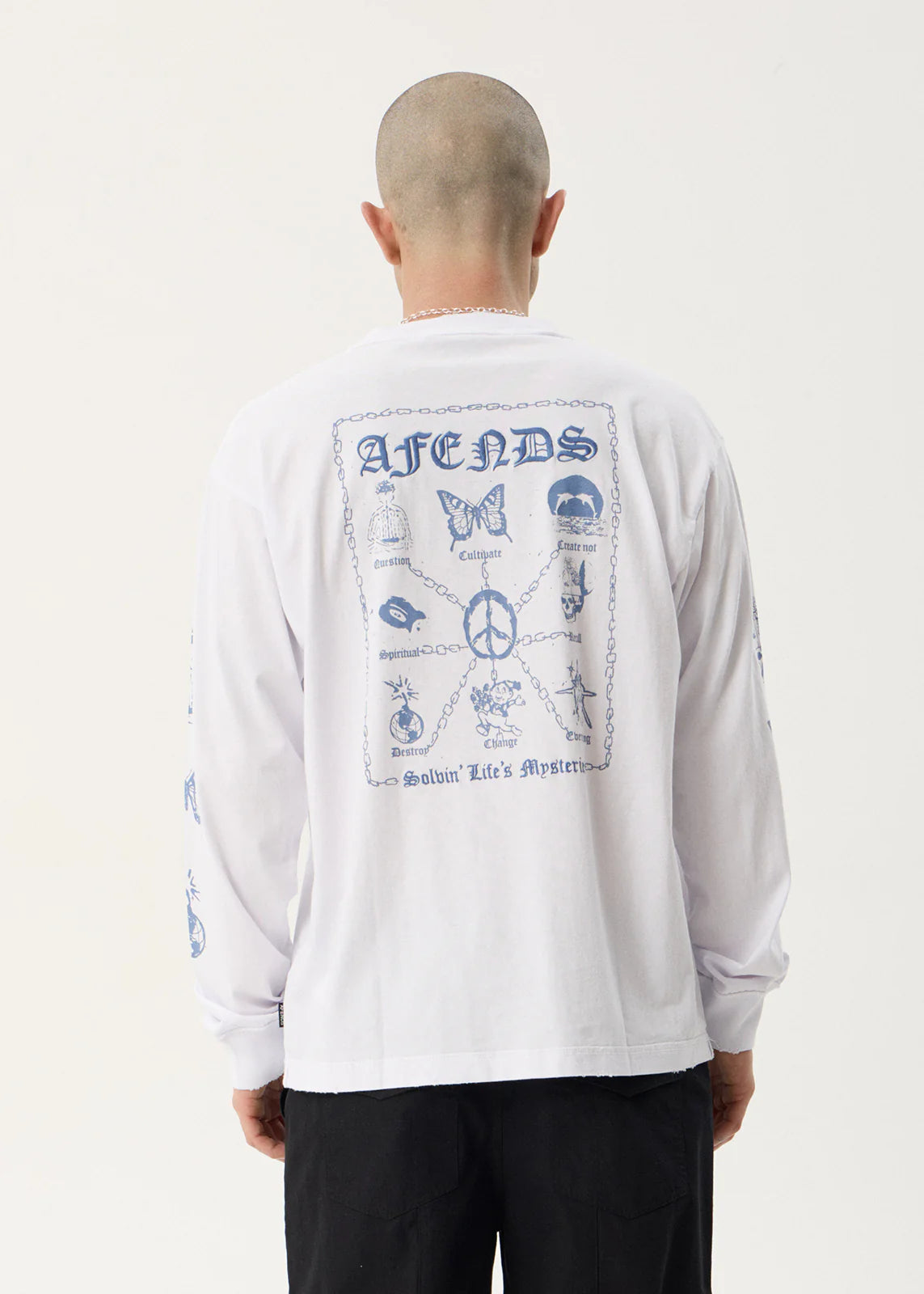 Afends Spiritual Boxy Long Sleeve Tee White