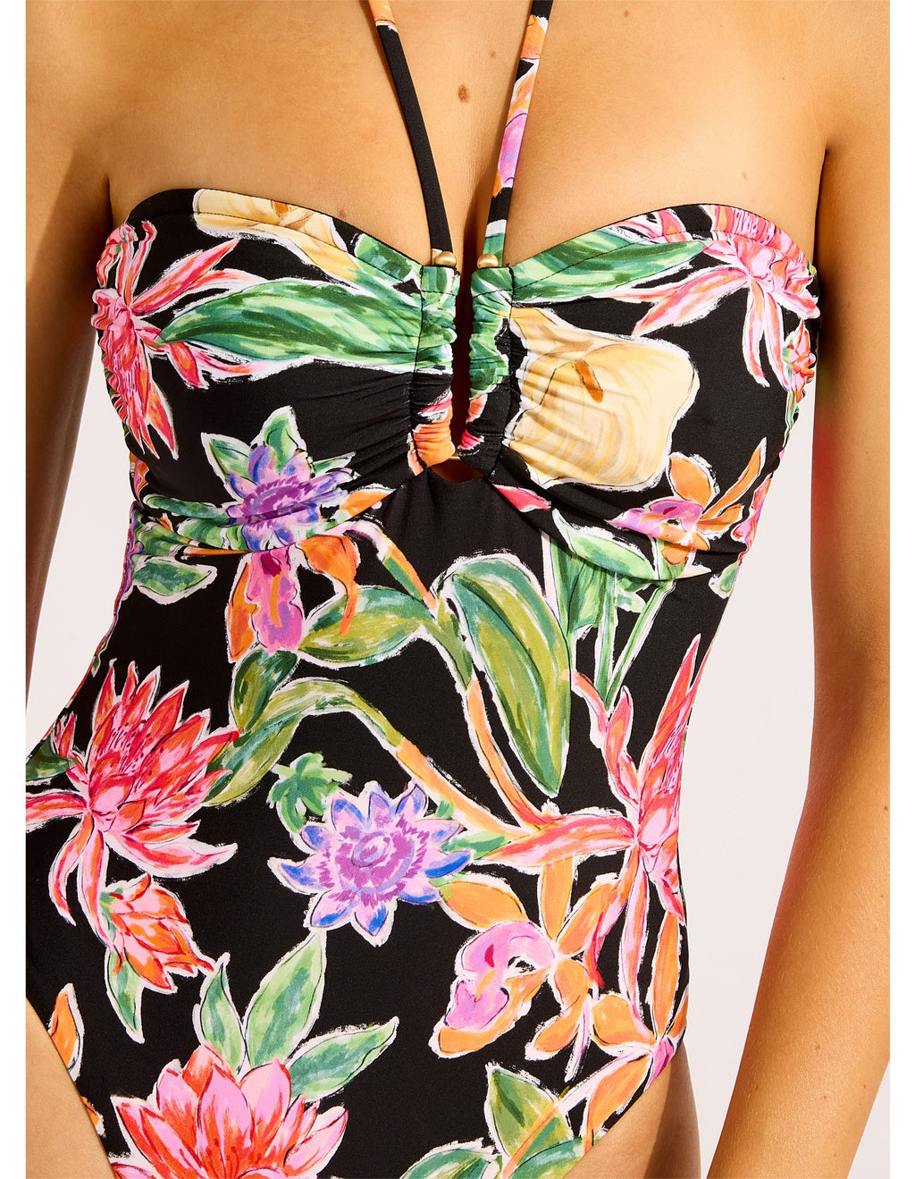 Seafolly Hothouse Flowers DD "U" Tube One Piece Swimsuit