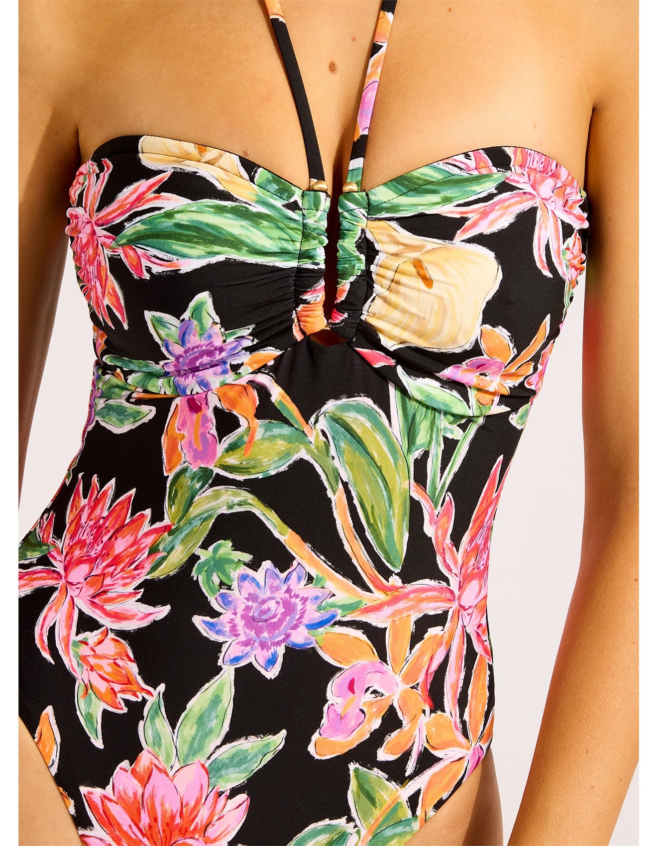 Seafolly Hothouse Flowers DD "U" Tube One Piece Swimsuit
