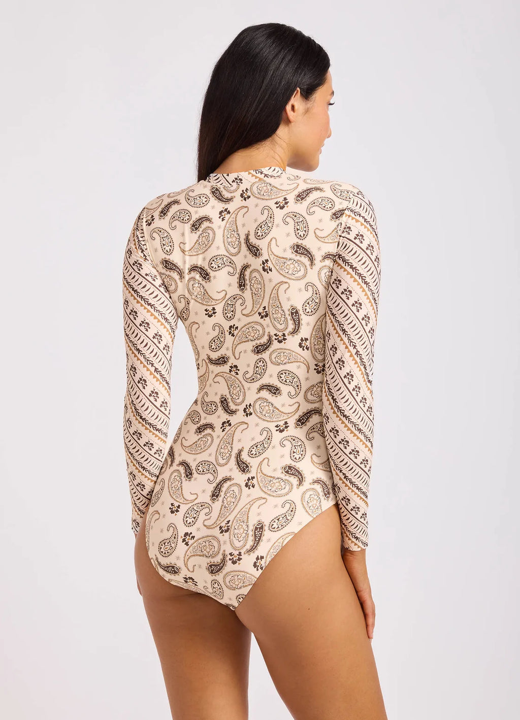 Seafolly Drift Club Bandana Zip Front Surf Suit Vanilla