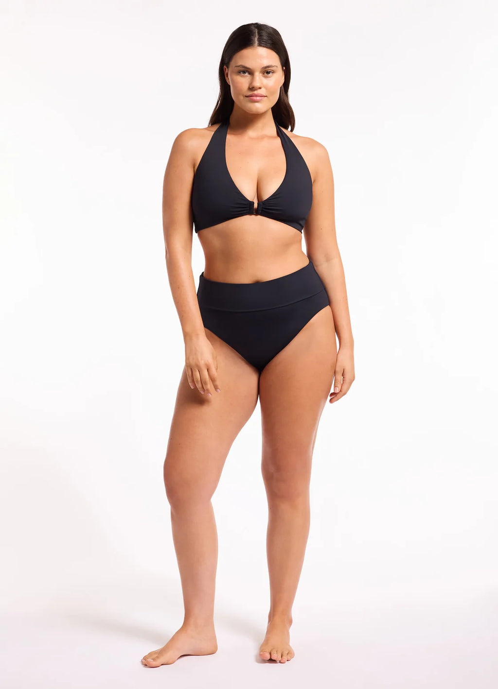Jets Jetset Smooth Fold Down Bikini Bottom Black