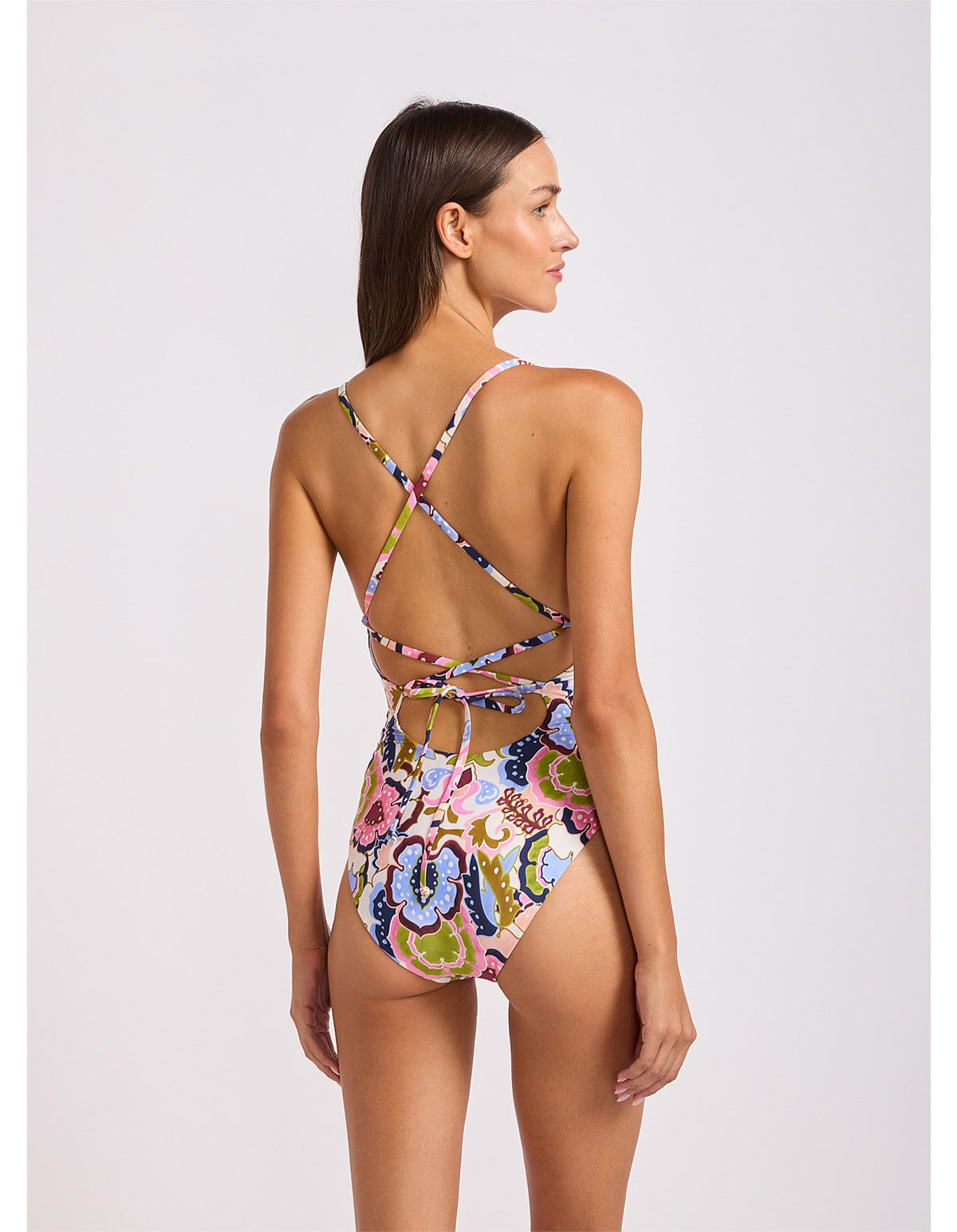 Seafolly SeaBlossom Square Neck One Piece Vanilla