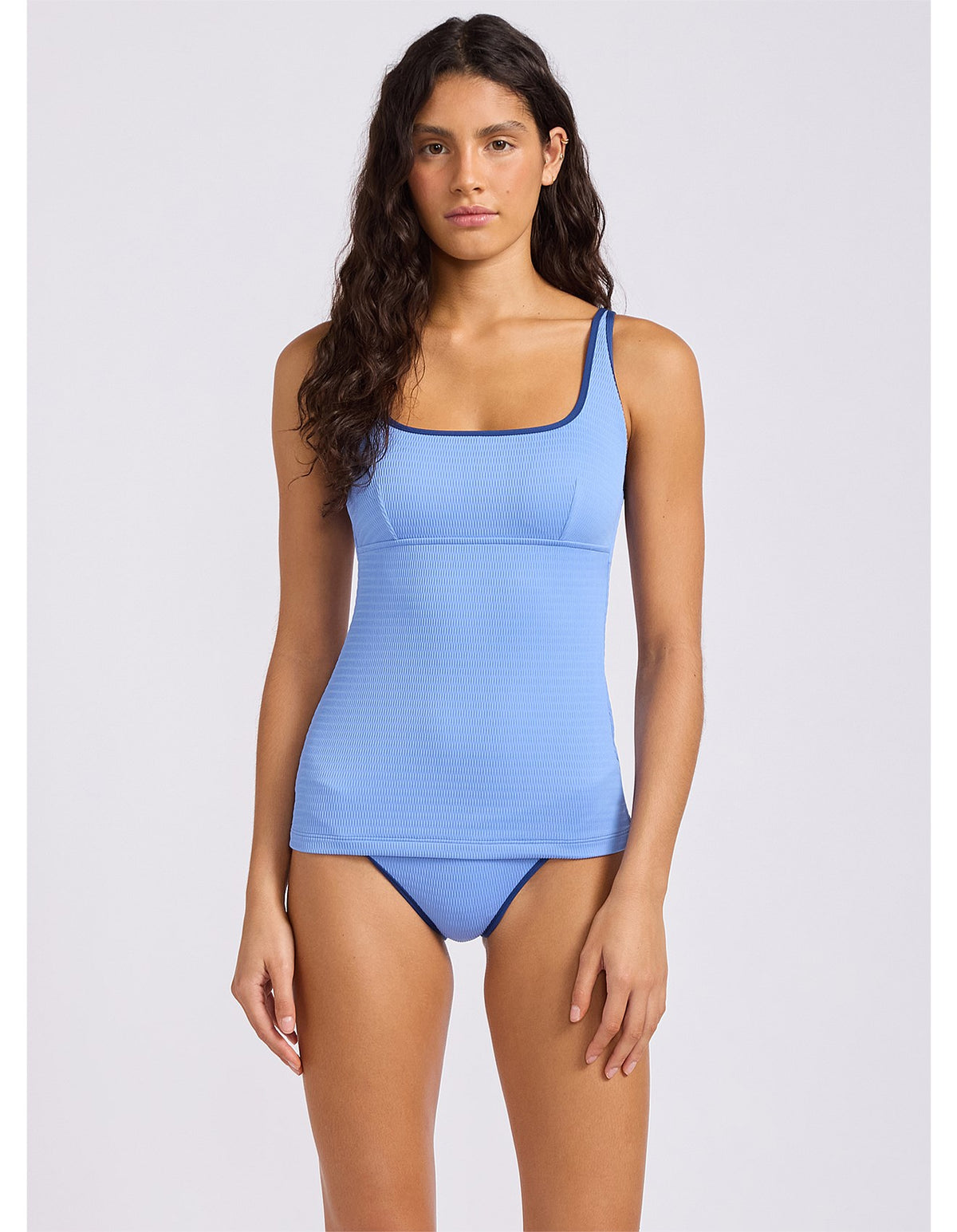 Seafolly Beach Bound Square Neck Tankini Dust Blue
