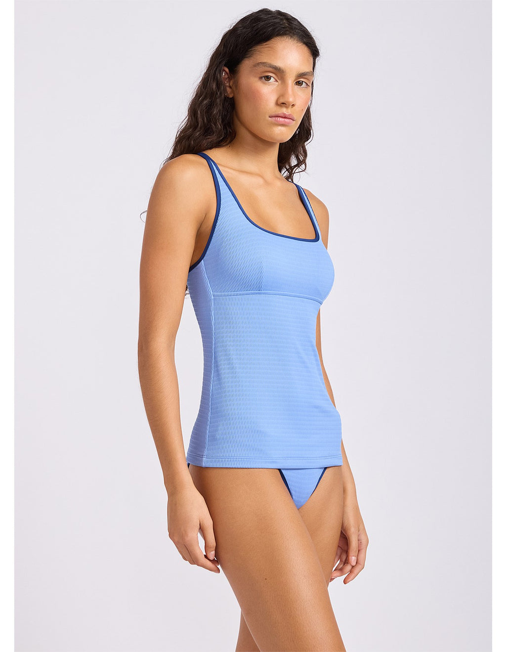 Seafolly Beach Bound Square Neck Tankini Dust Blue