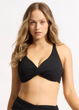Seafolly Collective Wrap Front F Cup Bikini Top Black