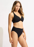 Seafolly Collective Wrap Front F Cup Bikini Top Black