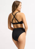 Seafolly Collective Wrap Front F Cup Bikini Top Black