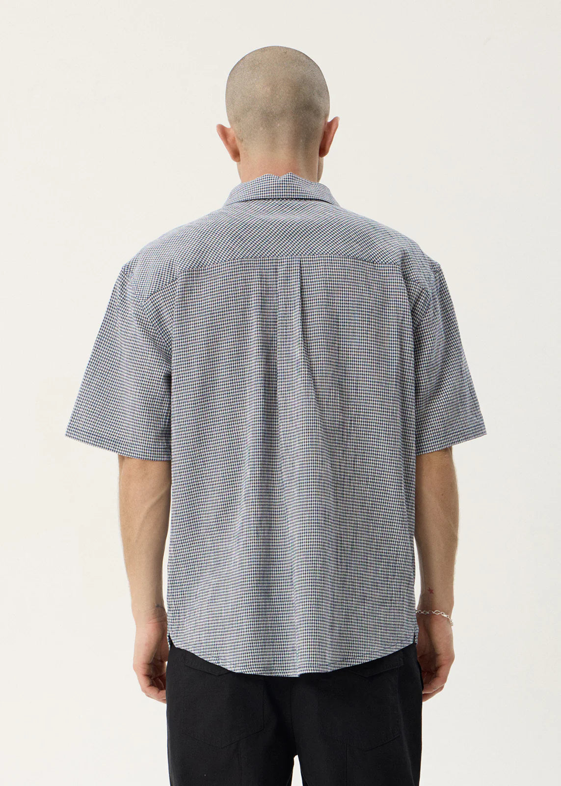 Afends Independent Hemp Short Sleeve Shirt - Navy Check
