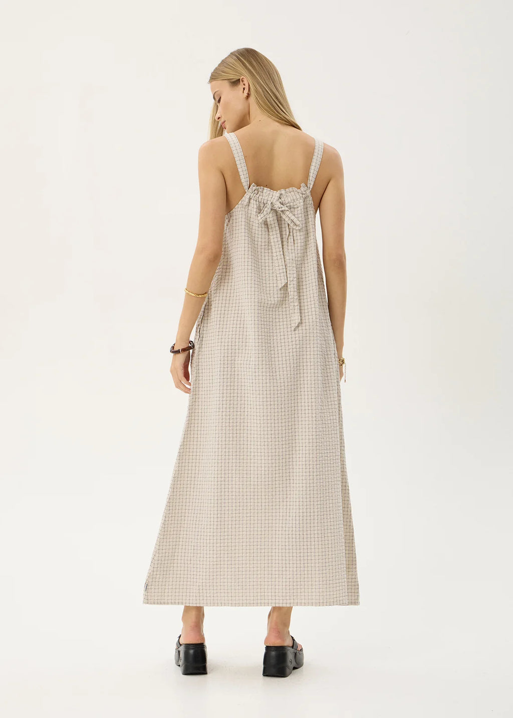 Afends Vania Reverb Organic Maxi Dress - Moonbeam Check
