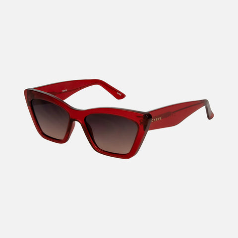 Tahoe Gloss Crystal Cherry Red Frame with Grey Pink Gradient Lens