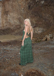 Afends Lonnie Strappy Hemp Seersucker Top Hunter Green