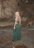 Afends Lonnie Strappy Hemp Seersucker Top Hunter Green