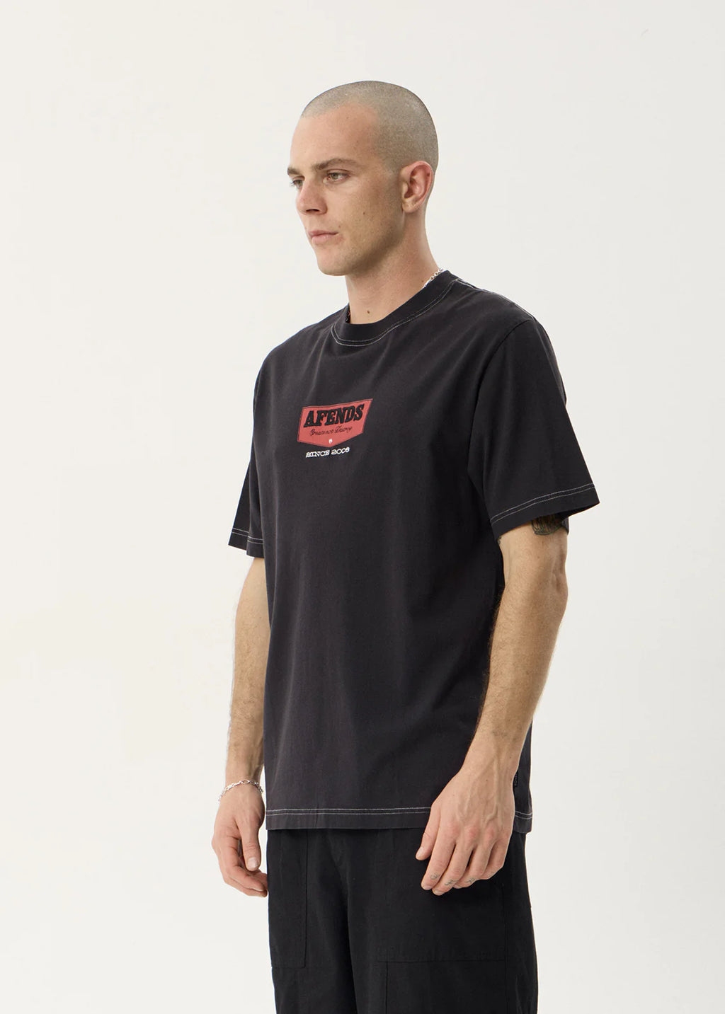 Afends Trophy Recycled Retro Tee - Stone Black