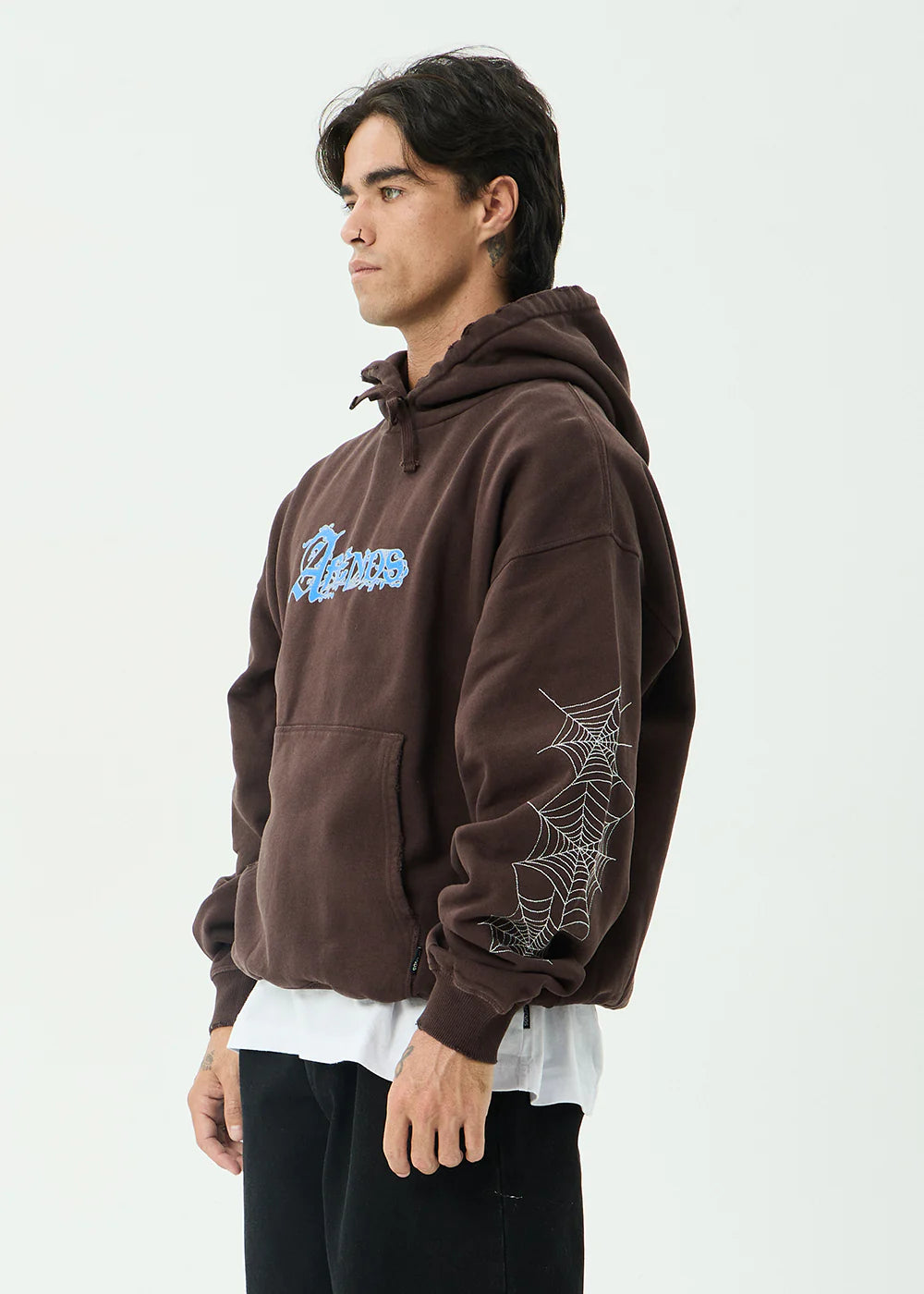 Afends Labyrinth Recycled Boxy Pull On Hood - Washed Coffee