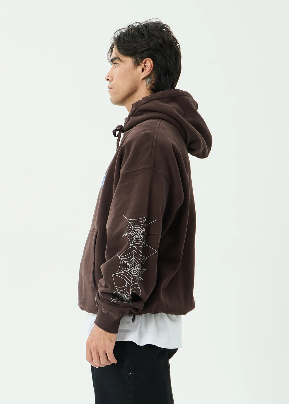Afends Labyrinth Recycled Boxy Pull On Hood - Washed Coffee