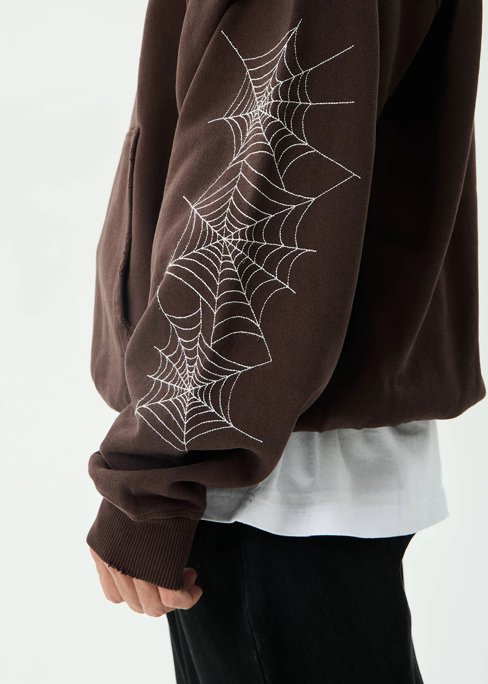 Afends Labyrinth Recycled Boxy Pull On Hood - Washed Coffee