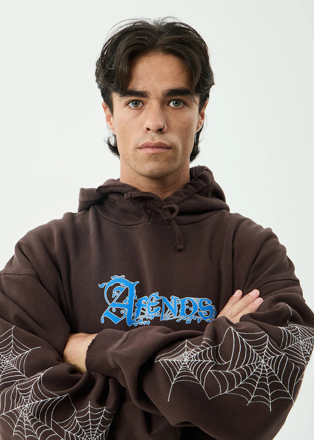 Afends Labyrinth Recycled Boxy Pull On Hood - Washed Coffee