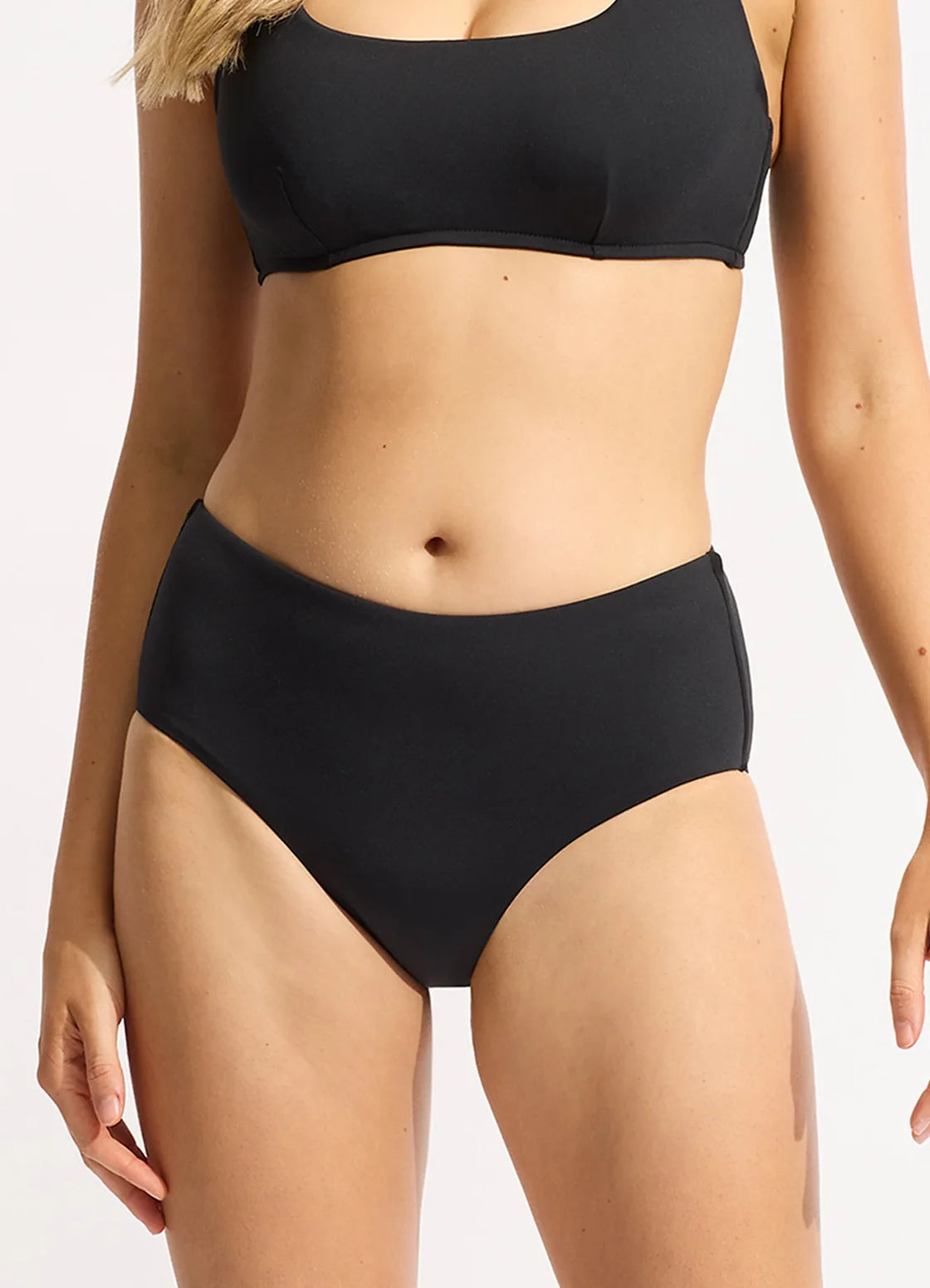 Seafolly Collective Wide Side Retro Bikini Bottom Black
