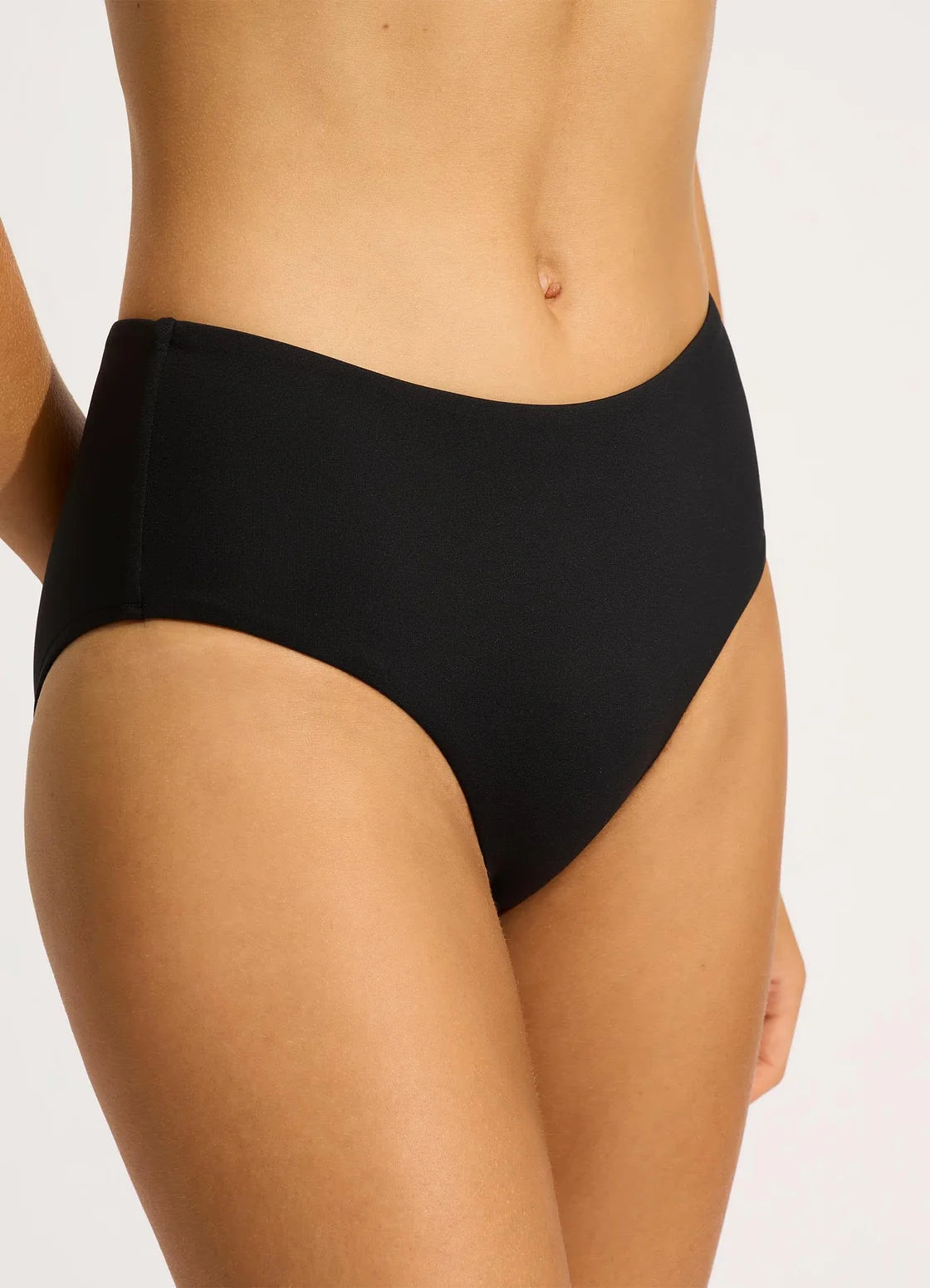 Seafolly Collective Wide Side Retro Bikini Bottom Black