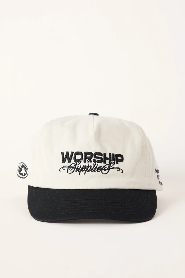 Worship Toll Free 5 Panel Hat - Coconut - Black