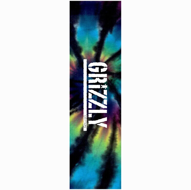Grizzly Skateboard Grip Tape Stamp 9" x 33" Tie Dye