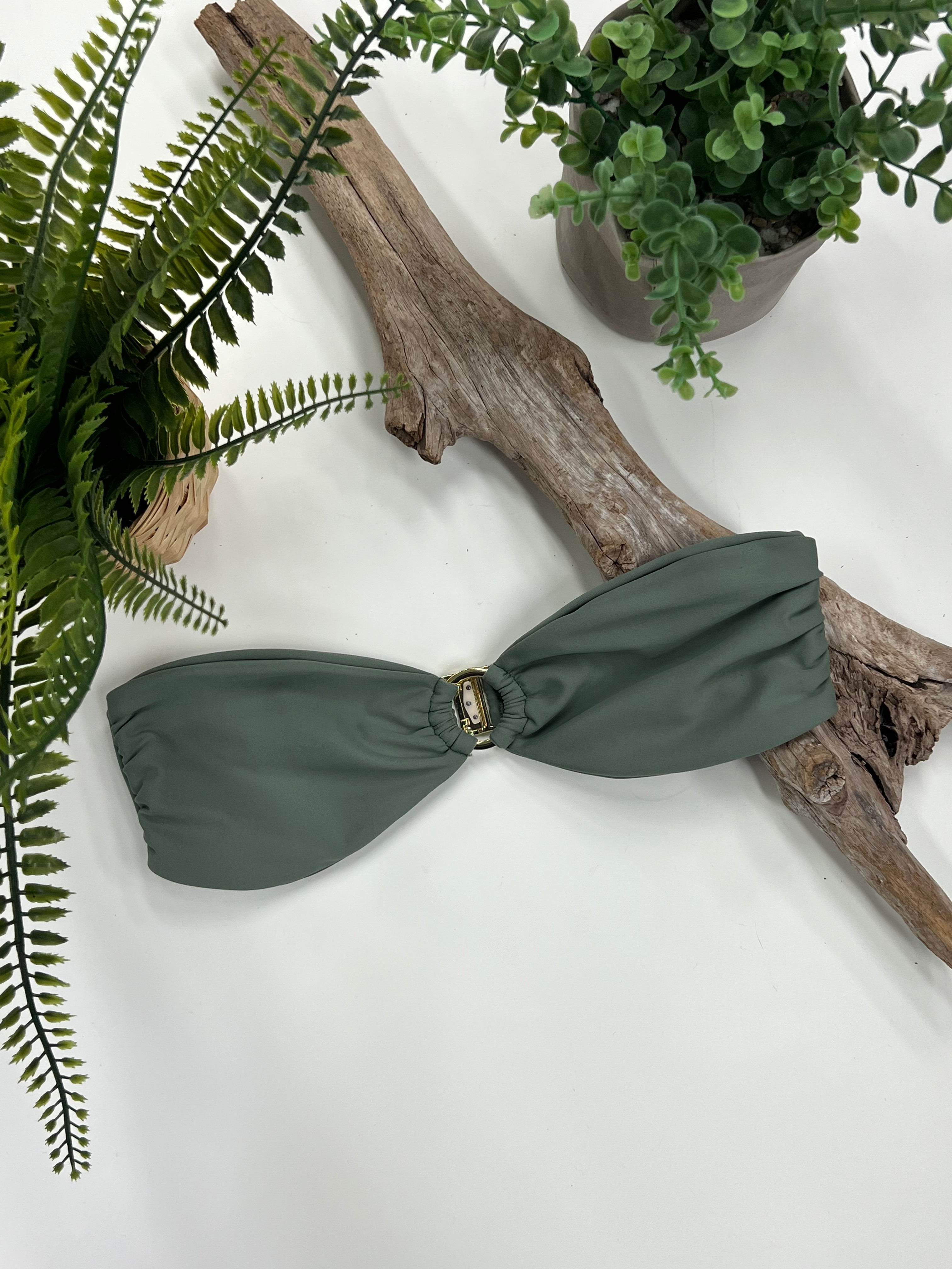 Tsunami Swim One Mile Bandeau Dark Ivy