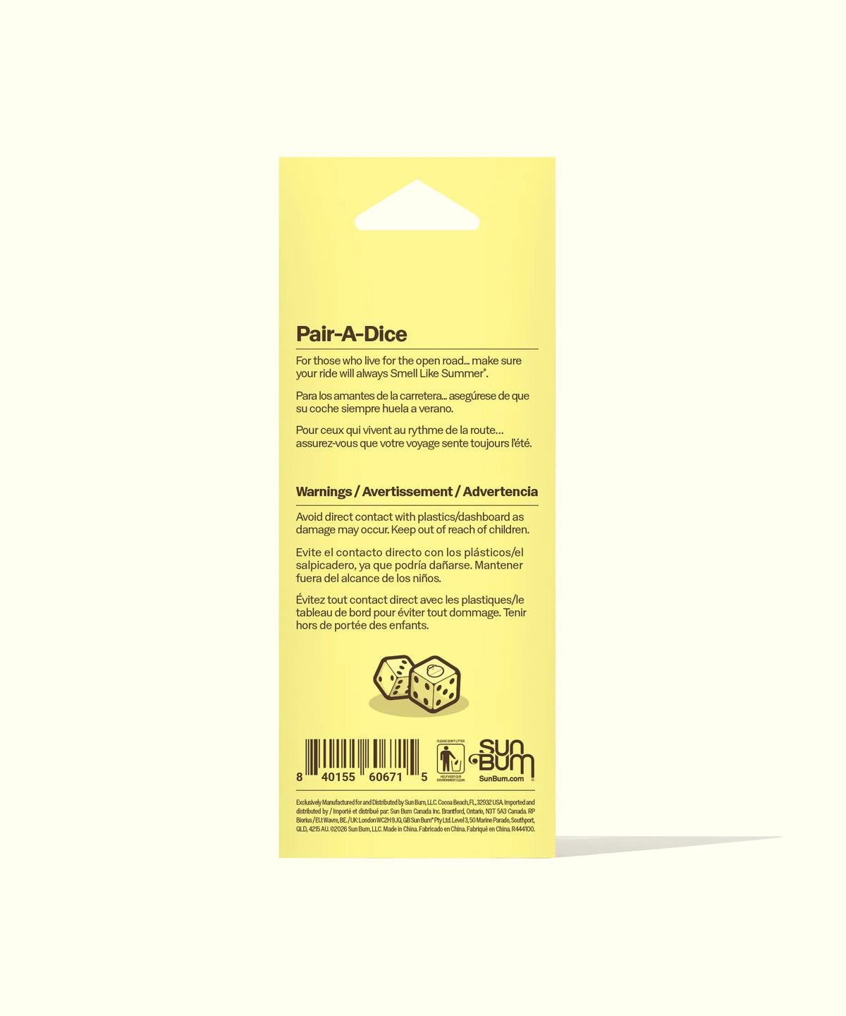 Sun Bum Pair-A-Dice Air Freshener
